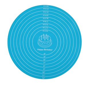 Thảm Silicon Tròn Chúc Mừng Sinh Nhật Thảm Lăn Bột Nhào Chống Dính Dụng Cụ Nhà Bếp Tấm Nướng Bánh Pizza - Product Image 4