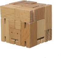 Enfants cubebot puzzles accessoires solide personnalisé en bois naturel jouets éducatifs robot transformant cube pour garçons et filles