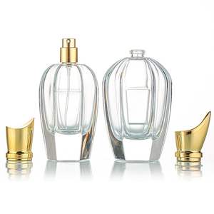 Unique Design 30ml 50ml 100ml Perfume Packaging Bottle Empty Thick Base Crimp Neck Glass <strong>Spray</strong> with Gold Caps and Pump Sprayer - Product Image 5