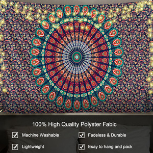 Nouvelle conception 2022, <span class=keywords><strong>tapisserie</strong></span> murale mandala indienne en tissu polyester personnalisé, décoration hippie indienne pour le salon - Product Image 4