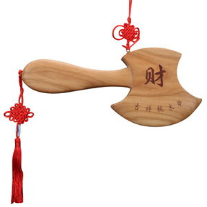 Adorno de Madera de Melocotón Tallado a Mano con Forma de Hacha, para la Salón del Hogar, Amuleto de la Fortuna, Feng Shui, Pieza Única, Regalo de Año Nuevo Chino - Product Image 4