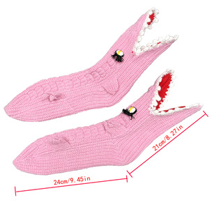 <span class=keywords><strong>Calcetines</strong></span> de punto de cocodrilo de dibujos animados, bonitos <span class=keywords><strong>calcetines</strong></span> rosas de media pantorrilla con diseño de cocodrilo, <span class=keywords><strong>calcetines</strong></span> cálidos y acogedores para el hogar, pantuflas para mujer y hombre, para invierno, para interiores. - Product Image 5