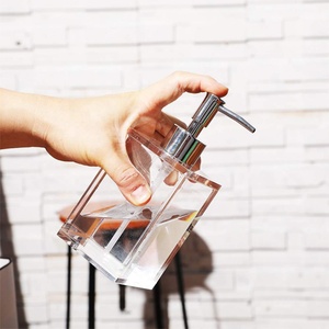 Distributeur de savon liquide en acrylique rechargeable 2020 pour savon liquide pour les mains, <span class=keywords><strong>lotion</strong></span> nettoyante aromathérapie faite <span class=keywords><strong>maison</strong></span>, désinfectant pour les mains - Product Image 2