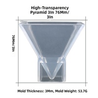 Moule en silicone pyramidal contemporain à haute transparence pour la résine époxy, idéal pour les loisirs créatifs et la décoration intérieure, respectueux de l'environnement