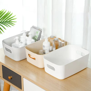 Wholesale Classic Rectangle Plastic <b>Storage</b> <b>Box</b> for Home Organization Dormitory Bathroom Kitchen Sorting Basket <b>Bins</b> Office - Product Image 1