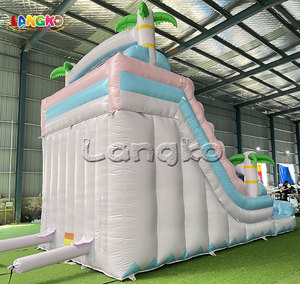Toboggan aquatique gonflable à double piste, château gonflable à prix réduit - Product Image 4