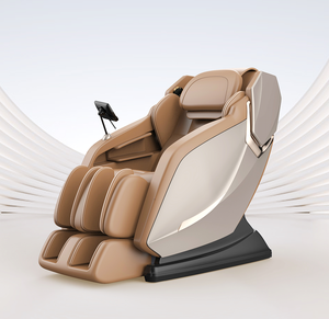 Fauteuil de massage Shiatsu moderne à gravité zéro, avec rail L, inclinable, airbag, haut-parleur, écran LCD, télécommande et commande vocale pour le dos - Product Image 3