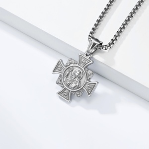 Collar con Colgante <span class=keywords><strong>de</strong></span> Cruz <span class=keywords><strong>de</strong></span> San Benito, Estilo Hiphop, Medalla <span class=keywords><strong>de</strong></span> Exorcismo, Amuleto para Hombre, Marca KRL - Product Image 4