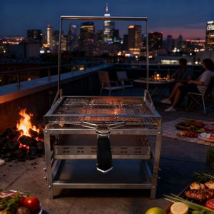 شواية خارجية من الفولاذ المقاوم للصدأ والفولاذ المقوى بالكربيد للفناء العصري الفاخر - Product Image 5