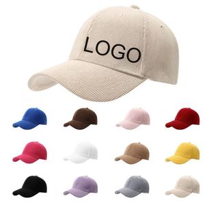Casquette de baseball de luxe imprimée automne-hiver avec broderie en tissu velours côtelé, design personnalisable, casquettes de baseball sur mesure - Product Image 1