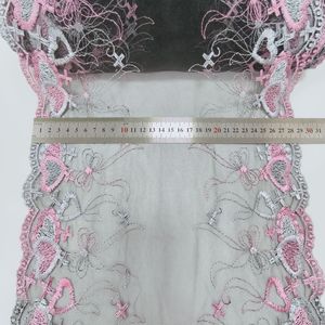 Mới đến hình trái tim màu hồng thêu ren TRIM Chất lượng cao đàn hồi Voile biên giới quần áo may Dresses Tops Bras-Bán buôn - Product Image 4