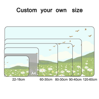Tapis de souris de bureau personnalisé avec de grandes fleurs de marguerite, résistant à l'eau, base en caoutchouc naturel anti-frayage, pour clavier d'ordinateur et jeux