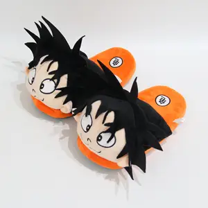 (Großhandel) Japanische Anime DBZ Goku Plüsch Hausschuhe, Goku Hausschuhe, Gefüllte Goku Hausschuhe für den Innenbereich