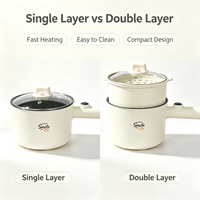 Marmite Électrique Double Couche Multifonctionnelle à Long Manche pour Cuisson et Cuisson à la Vapeur, Idéale pour la Vente en Gros
