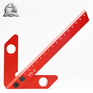 Woodworking fine aluminum square center scribe measuring tool 45/90 degree right angle line carpentry marking ruler gauges