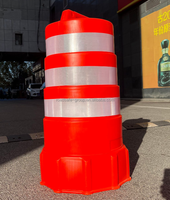 ROADSAFE 100cm Baril de signalisation routière en PE réfléchissant, barrière de sécurité routière, tambour de signalisation, contrôleur de circulation
