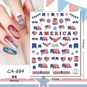 Autocollant drapeau américain nail art festival national 4 juillet autocollant lettres étoile en forme de coeur jour de l'indépendance autocollant pour ongles - Product Image 2