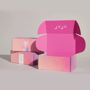 Campione Gratuito Scatola da Spedizione Postale in Cartone Ondulato per Cosmetici con Logo Personalizzato Colore Rosa e Viola Scatola di Carta - Product Image 1