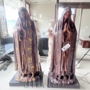 MUSI Art Decoration Custom Life Size Put Hands Together Bronze Fatima Mary Statue