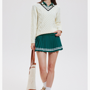 Women's Sports Set Polo Long Sleeve Shirt Golf Slim Fit Casual <b>Tennis</b> Sportswear <b>Tennis</b> <b>Mini</b> <b>Skirt</b> Two-Piece Set - Product Image 2