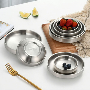 Plato Coreano para Kimchi, Cuenco para Cocinar, Platos Planos y Gruesos de Acero Inoxidable 304, Platos para Sazonar, <span class=keywords><strong>Vajilla</strong></span> de Doble Capa para Cocina - Product Image 6