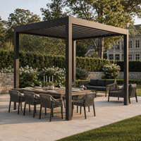 Gazebo bioclimatique moderne pour hôtel, villa, extérieur, avec design de lames orientables à distance et étanches, pour jardin, terrasse, espace de loisirs