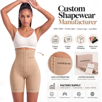 Direct usine, Culotte gainante taille haute confortable et respirante, à maintien moyen, avec fermeture à agrafes, couleur unie, effet rehausseur de fesses
