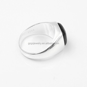 アンティークトルコデザイン925スターリングシルバーリング男性用スクエアブラック天然宝石シンプルウェディングジュエリー - Product Image 4