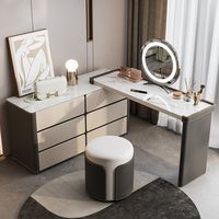 Meubles de chambre pour filles style crème coiffeuse de chambre à coucher tiroir intégré armoire de table de maquillage télescopique multifonctionnelle