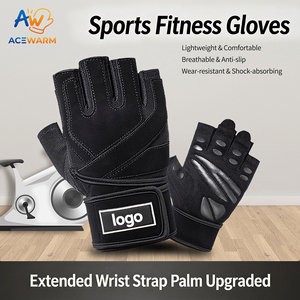 Guantes Deportivos AceWarm de Alta Calidad, Unisex, Transpirables, Antideslizantes, Ligeros, de Medio Dedo, con Correa Ajustable para la Muñeca, para Gimnasio y Deportes - Product Image 2