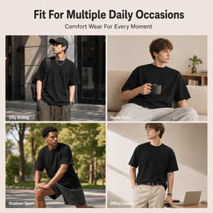 เสื้อยืดคอตตอนแท้ 245 กรัม แบบดับเบิ้ลยาร์น ทรงโอเวอร์ไซส์ แขนสั้น สำหรับผู้ชาย ระบายอากาศได้ดี คอกลม สไตล์สตรีทแวร์ ขายส่งจากผู้ผลิต - Product Image 6