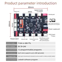 Contrôleur LED programmable couleur pleine LED WS2812B Lededit 12 ports 12 canaux 200 pixels/canal pour motifs de feux d'artifice et cartographie de texte