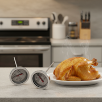 Termometer Dial Tahan Air Baja Tahan Karat ShenWei - Bacaan Instan, Aman untuk Oven, Tanpa Listrik, Untuk Dapur & BBQ