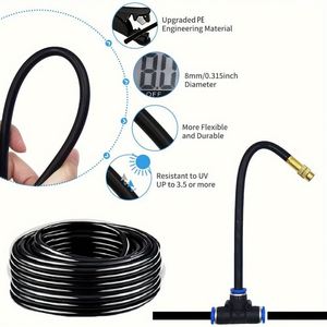 Buse d'atomisation rotative universelle 8 mm, arroseur réglable pour refroidissement et humidification, kit d'irrigation en plastique - Product Image 2