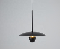 Lampe led suspendue en aluminium, design nordique, noir, rond, moderne, pour chambre à coucher, restaurant, cuisine, bar