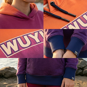 Sudadera con Capucha Degradado Atardecer para Mujer 2026, Estilo Oversize de Forro Polar, con Logo Personalizado, Estética WUYI, Y2K, Athleisure, Streetwear - Product Image 5