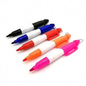 Mini Keychain Dry Marker Pen Custom Nurse Badge Key Ring with Bullet Tip Colored Plastic Material for Paper Writing - Product Image 2