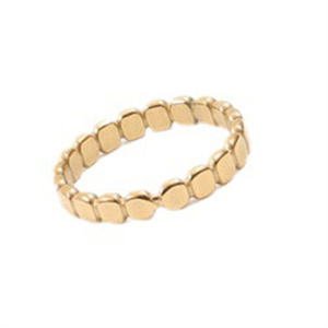 Mode Étanche Bijoux Bande Perles Oblate En Acier Inoxydable Métal Surface Étroite Plat Rond Empilé Anneau - Product Image 3