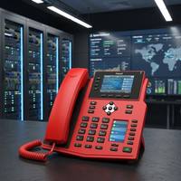 Kırmızı X5U-R Kurumsal IP Telefon Çift Renkli Ekran 16 SIP Hattı 30 DSS Tuşu Dahili BT 4.2 6 Yollu Konferans POE Wi-Fi SIP Telefon