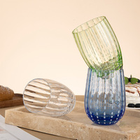 Verres à whisky multicolores en verre, design minimaliste, style moderne, disponibles en gros, avec pointe perlée, pour hôtels et usages multiples