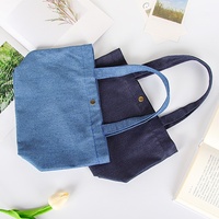 Sac fourre-tout en toile denim imprimé sur mesure, grande capacité, avec poignées renforcées, logo personnalisé pour les détaillants et les événements