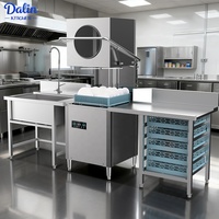 Lave-vaisselle commercial pour restaurant, en acier inoxydable, certifié CE, haute efficacité, 60 paniers/heure, machine à laver la vaisselle automatique intelligente