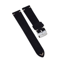 Bracelet en cuir véritable à dégagement rapide, cousu à la main, avec breloque, pour 14/16/18/19/20 mm