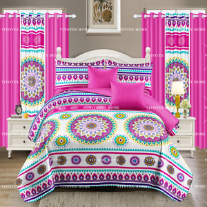 Tirai jendela kamar tidur mewah, set tirai bunga untuk ruang tamu, sarung foundation bantal mewah, lembar kartun pas - Product Image 3