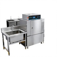Lave-vaisselle à convoyeur commercial Jeeki 1600 mm, type à convoyeur, en acier inoxydable 304, 500 assiettes/heure