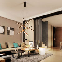 Suspension Linéaire Led Escalier Salon Suspendu Lustre Moderne Personnalisé pour Haut Plafond Hôtel Maison