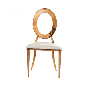 Usine en gros bague en or chaise de dossier chaise de mariage O dos en acier inoxydable événement chaise de banquet - Product Image 3