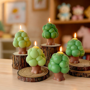 Velas Aromáticas Navideñas con Forma de Árbol de Navidad, Color <span class=keywords><strong>Verde</strong></span>, Mini Árbol de Cera de Soja, Regalos Navideños, Velas Personalizadas con Aromas - Product Image 1
