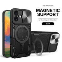 Coque de protection de téléphone antichoc de luxe pour iPhone 17 air Pro étui de protection avec support de fenêtre coulissante