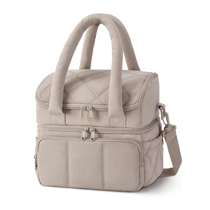 Bolsa Térmica para Almuerzo Moyu con Paquete de Hielo, Bolso de Mano de Doble Capa para Viajes, Bandolera, Beige, Negro, Rosa, Gris, Camel - Product Image 5